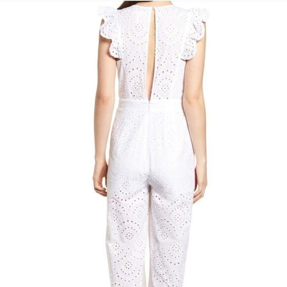 Leith open back ruffle eyelit jumpsuit - Picture 2 of 12